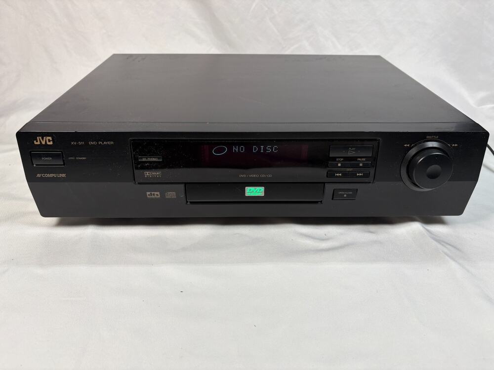 JVC XV-511BK DVD/CD Player Powers On Tray Opens No Remote Untested